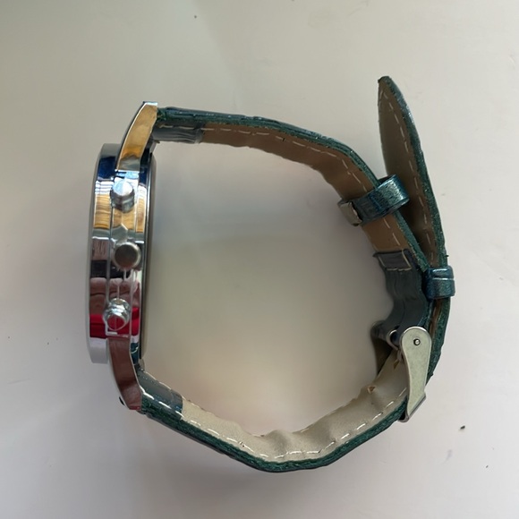 Men’s Sports Watch with Crocodile Effect Strap Blue - Picture 8 of 11